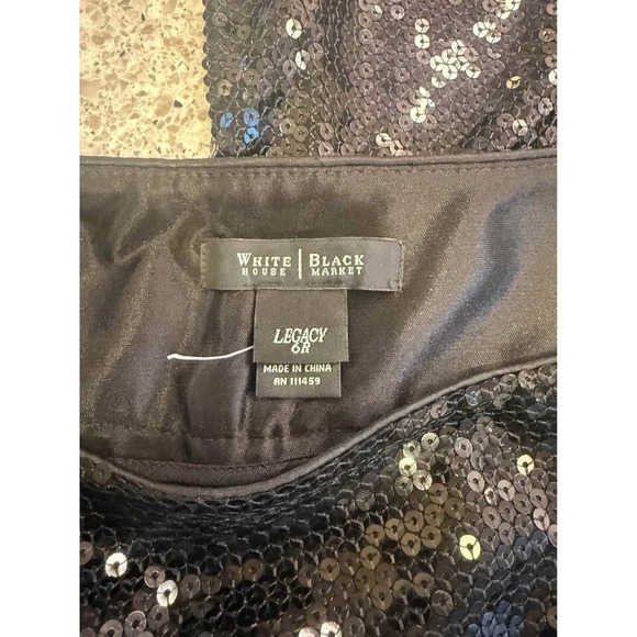 Women's Black White House Legacy Black Market Sequin Wide Leg Pants-Size 6 - Picture 9 of 9
